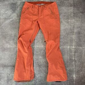 Women's Burton Vida Burnt Orange Lined Snowboard Winter Snow Ski Pants Sz Large
